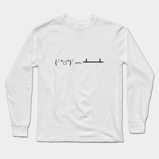 Table Flip Text Emoticon Shirt Long Sleeve T-Shirt